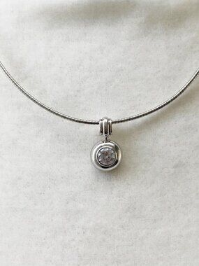 QVC Epiphany Sterling Silver Platinum Clad Diamonique Necklace